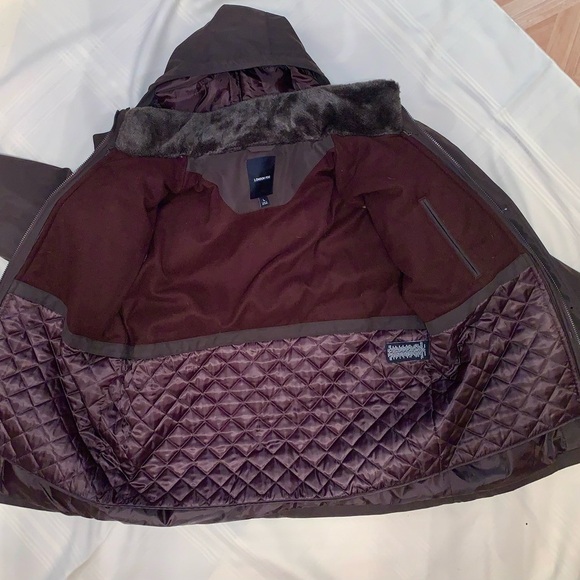 🩸PRICE DROP Men's LONDON FOG Dark Brown Two-Layer Jacket with Hood size Large - Picture 5 of 8